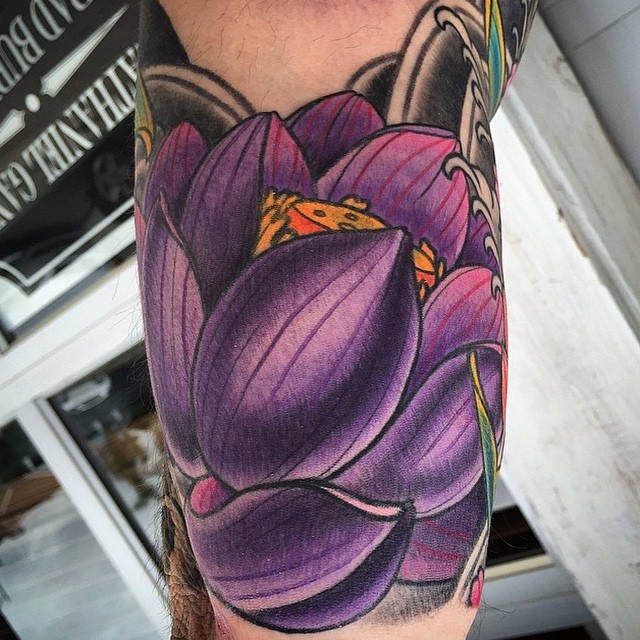 Lotus Flower Tattoo by Terry Ribera
