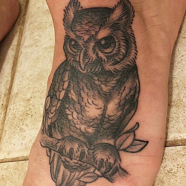 Little Owl Tattoo by Nathaniel Gann 