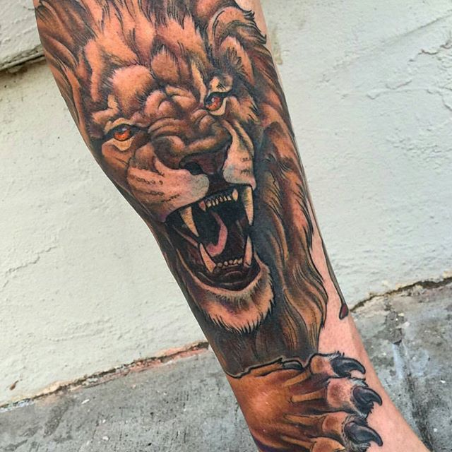 Full Color Lion Tattoo