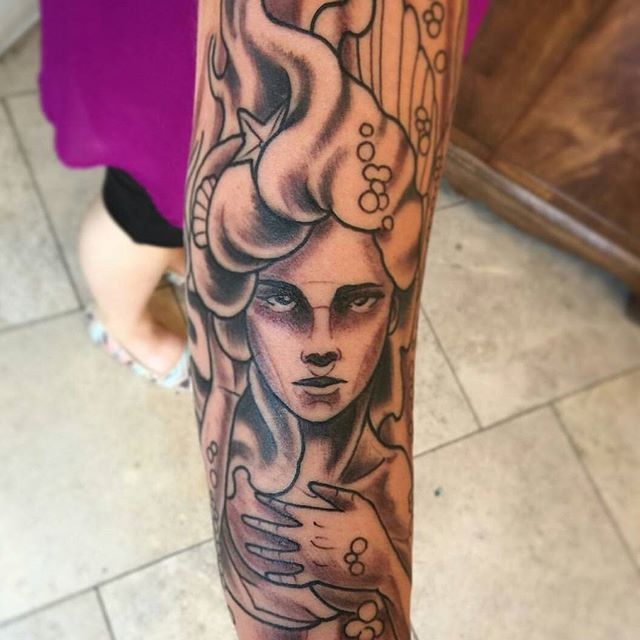 In Progress: Mermaid Tattoo by Gustavo Razo