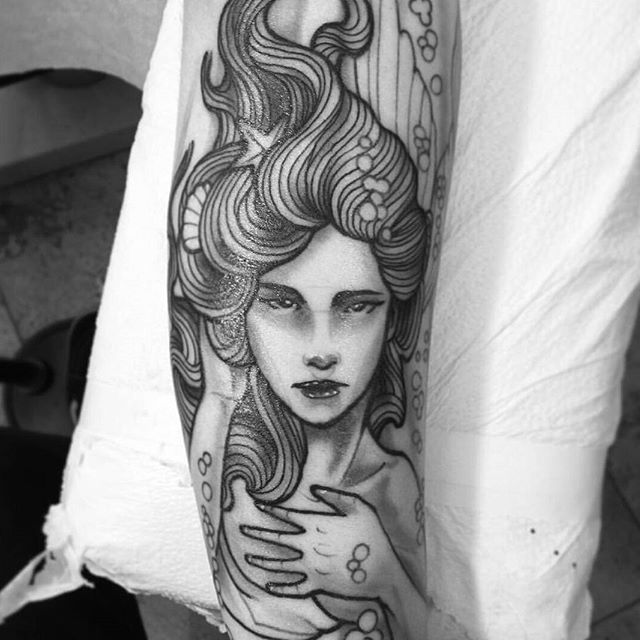 #mermaid tattoo by @gust_razotattoos #art #tattoo #tattoos #tattooart #remington #remingtontattoo #gustrazo #gustrazotattoos #northpark #30thst #sandiegotattoo #sandiegotattooshop #sandiegotattooartist #sandiegoartist #sandiego