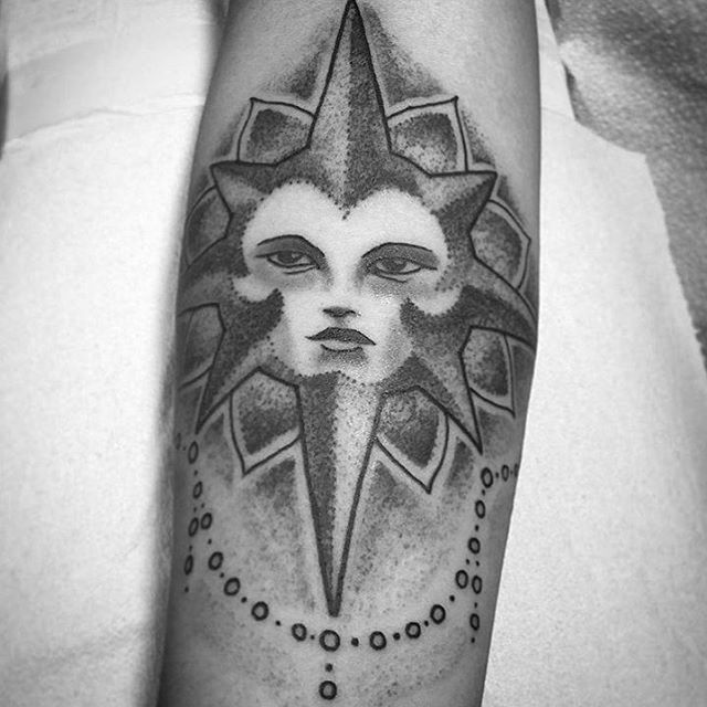 By Gustavo Razo @gust_razotattoos at Remington Tattoo #mandalatattoo #astrologytattoo #astrologicaltattoo #suntattoo #startattoo #sandiegotattoo