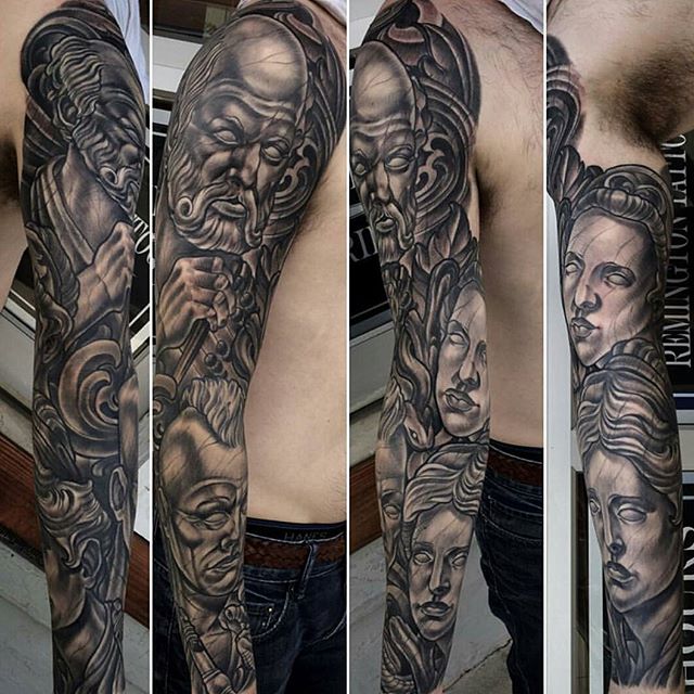 Statue Greek God Tattoo | Remington Tattoo Parlor