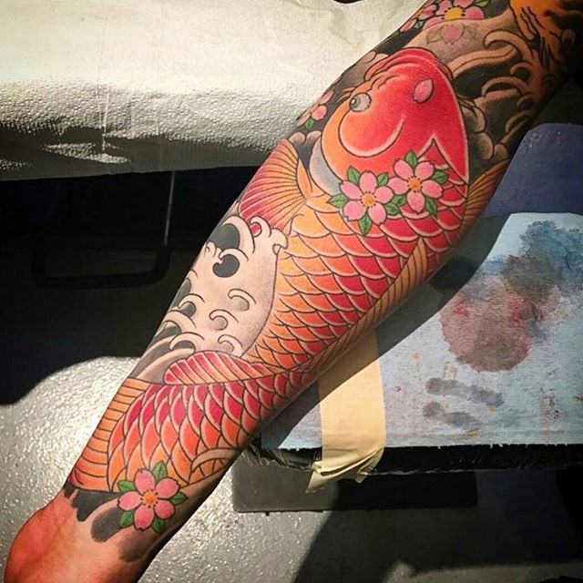 Great koi tattoo by remington tattoo's newest member @alessioricci swing by remington today and tomorrow to schedule an appointment with Alessio. #art #tattoo #tattoos #tattooart #remington #remingtontattoo #koi #koitattoo #alessioricci #alessioriccitattoo #northpark #30thst #sandiegotattoo #sandiegotattooshop #sandiegotattooartist #sandiegoartist #sandiego