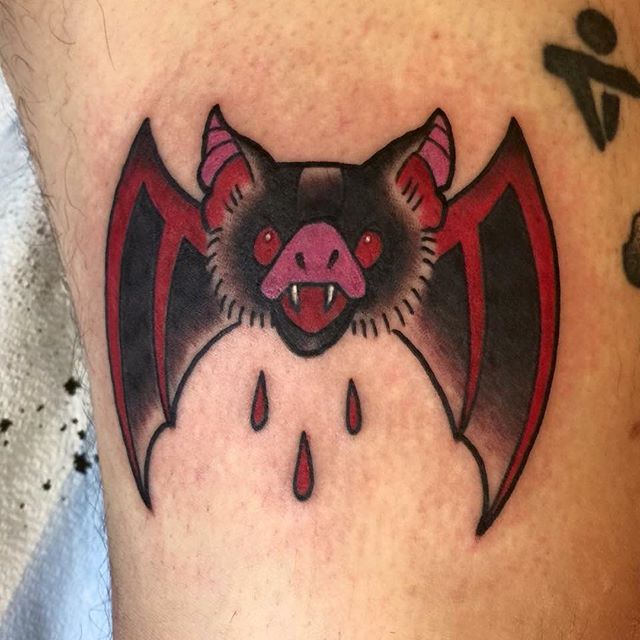 Little bat tattoo by @jasmineworth To get tattooed by Jasmine please email her at JasmineWorthTattoos@gmail.com Thanks! #battattoo #bat