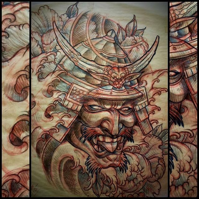 Samurai Warrior Sketch - Remington Tattoo Parlor