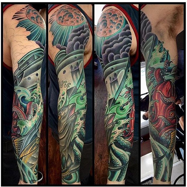 In progress done by @terryribera #terryribera #tattoo #tattoos #northpark #sandiego #remingtontattoo