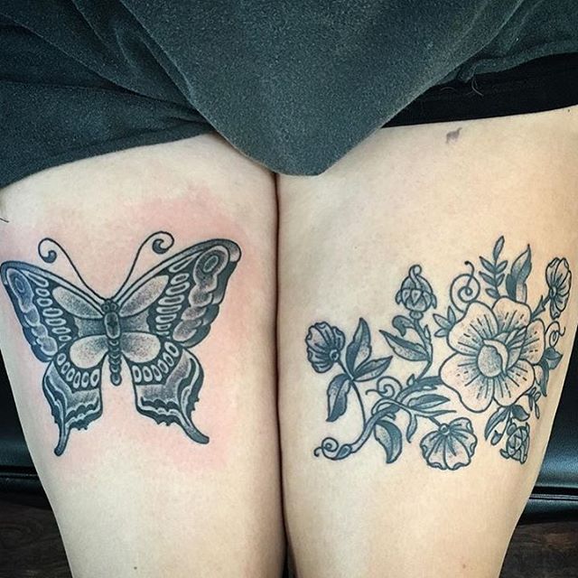 Done by @chriscockadoodledo #tattoo #tattoos #butterflytattoo #floraltattoo #remingtontattoo #northpark #sandiego #sandiegotattooartist