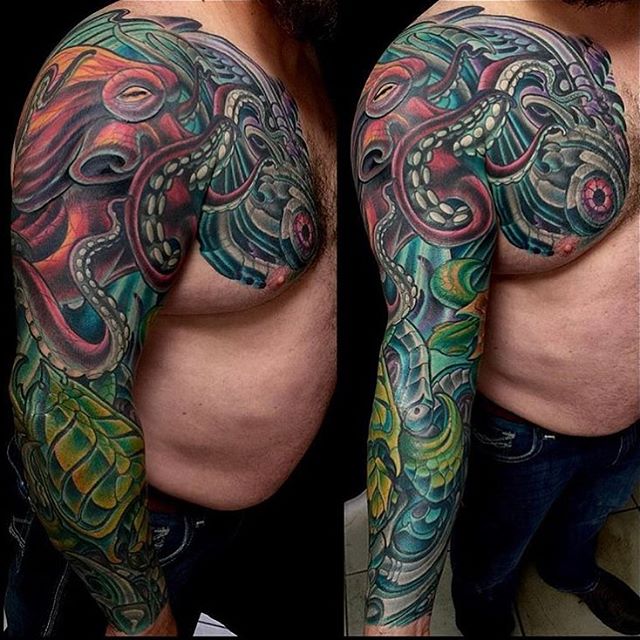 Octopus tattoo by @terryribera #octopustattoo #terryribera #sandiegotattooartist #sandiegotattoo #remingtontattoo