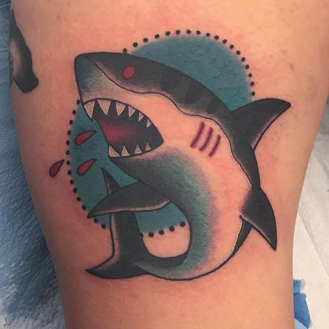 Shark tattoo by @jasmineworthtattoos #sharktattoo #sharkweek #sandiegotattooshop #sandiegotattooer #sandiegotattoo #sandiegotattooartist
