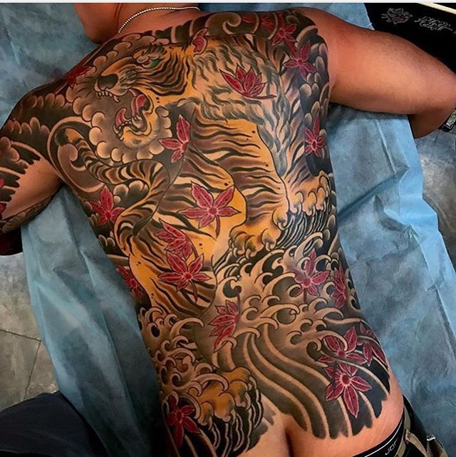 Finished Tiger Backpiece | Remington Tattoo Parlor