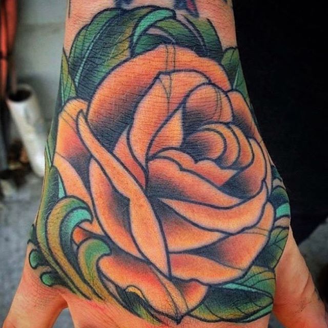 This #handtattoo #rose done by @terryribera at #remingtontattoo #rosetattoo #hand #tattoo #sandiegotattooartist #northparktattooartist #sandiego #northpark #sd