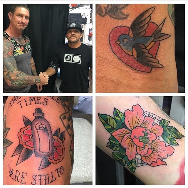 Bobby’s brother came in to get tattooed by @johnsabin at our @horichata memorial fundraiser! #sandiegotattooshop